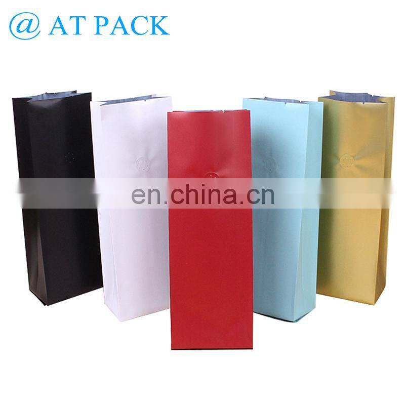 Custom printed matte surface side gusset 12oz coffee bags with valve