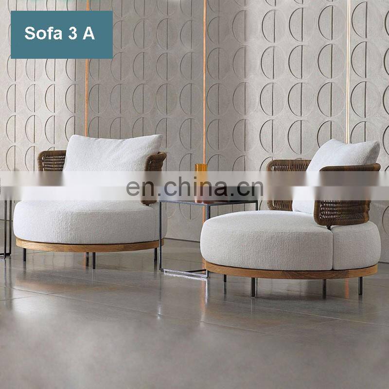 Hand-made Patio Outdoor Rattan Furniture Rope Weaving Sofa Set for Garden Furniture Outdoor