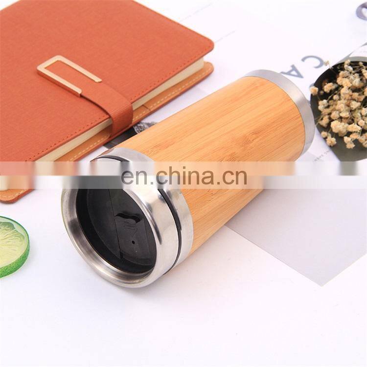 Wholesale Double Wall Stainless Steel Bamboo Fibre Thermo Coffee Cup