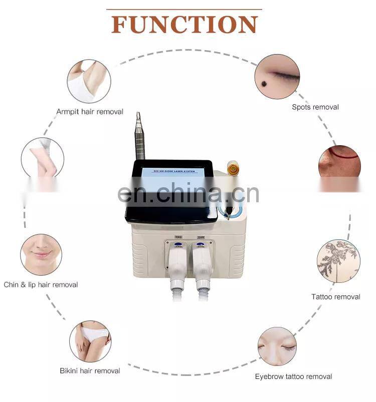 Professional 2 in 1 808 Diode Laser Hair Removal Picosecond Laser Tattoo Removal Machine