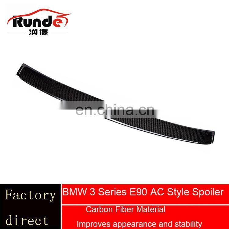 Runde Hot Sale Brilliant Quality AC Style Auto Carbon Fiber rear Spoiler for 2005-2012 BMW 3Series E90 Spoiler