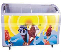 Ice cream display freezer deep freezer refrigerator with light box