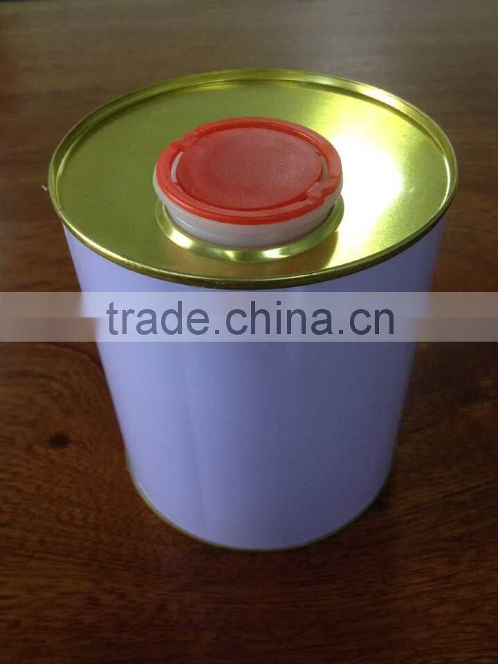 1 Liter tin can / refillable aerosol spray can with plastic caps for coconut oil