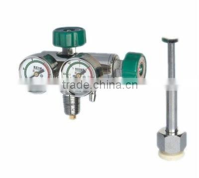 cylinder valve with double gauge and double valves
