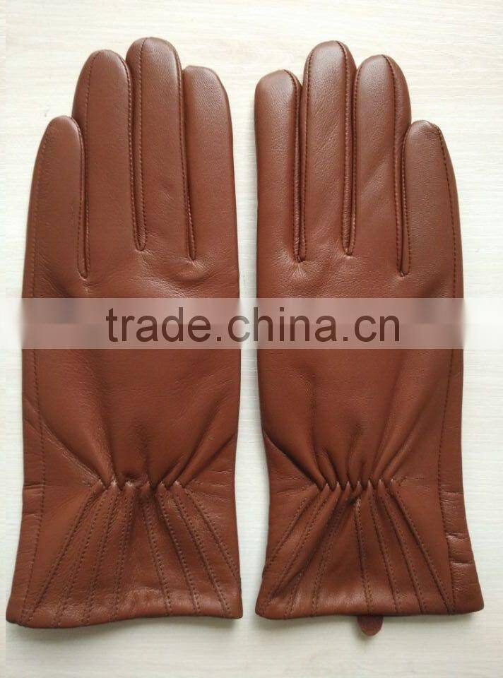 ladies red brown hotsale thin leather hand gloves