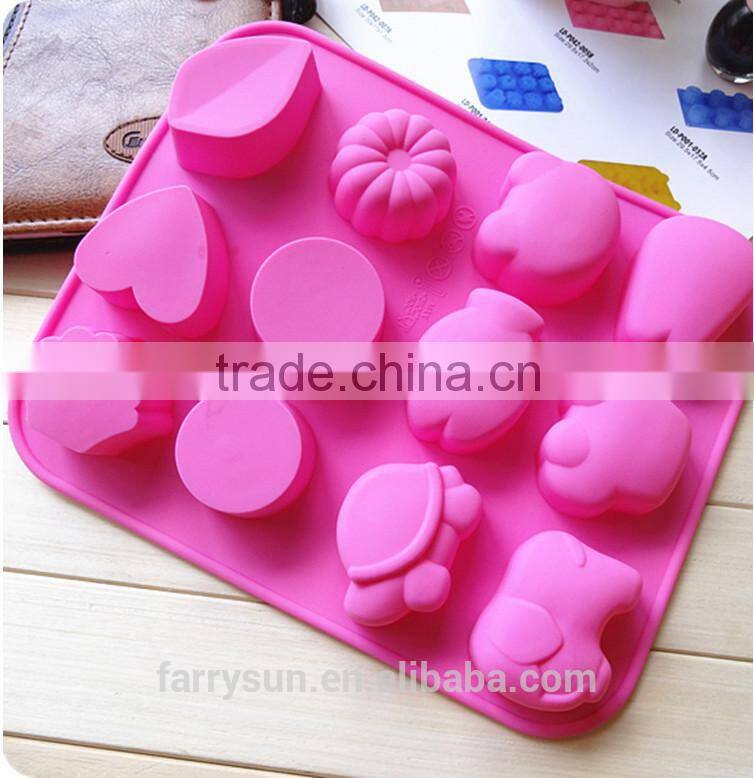 100% FDA silicone heart shape silicone chocolate molds chocolate maker Online selling silicone cake molds