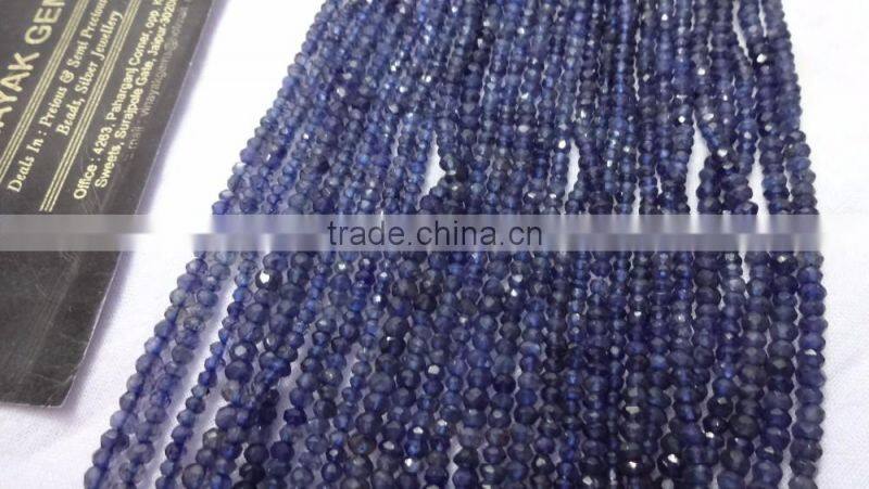 Iolite Faceted Rondelle Beads