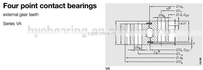 Four Point Contact Ball Slewing Bearings With Exteral Gear