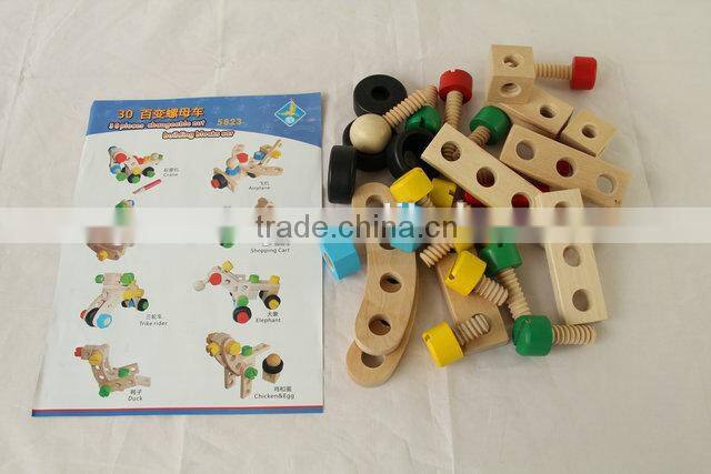 Alterable wooden screw toys ,wooden vehicles toy,wooden toy airplane