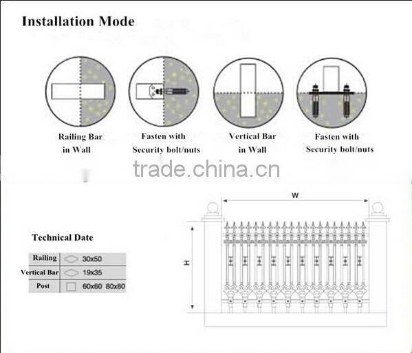 DK001 ornamental custom wrought iron fence designs for garden