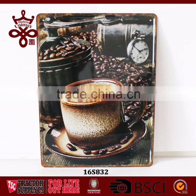 Vintage Wall Decor Coffee Theme Tin Poster 20X30CM Shabby Chic Metal Plaque