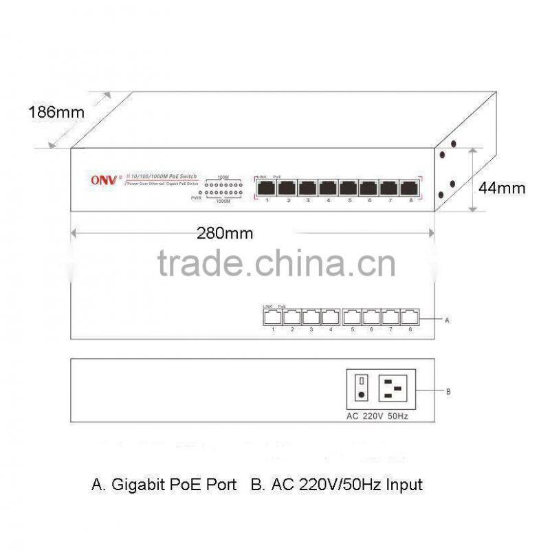 SWITCH,SMART,,POE,8 PORT,1-8 Port support PoE (15.4Watts per port)