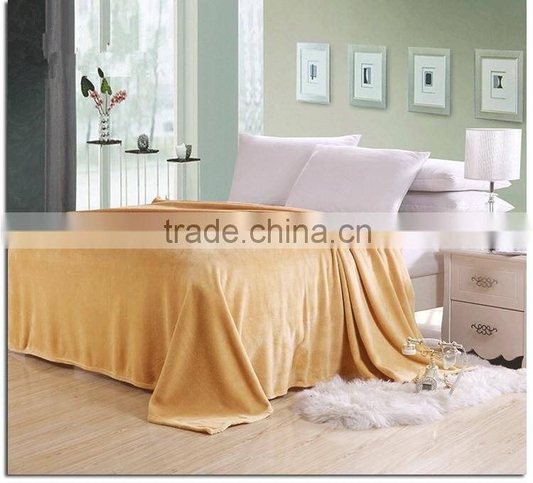 2016 fashion solid color plain dyed flannel fleece blanket
