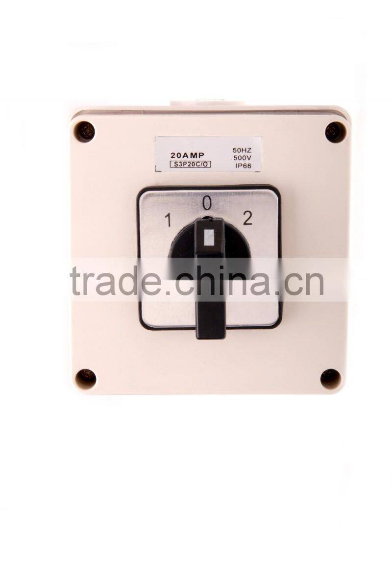 Three Phase Square Changeover Switch 20A (Resistive Orange)