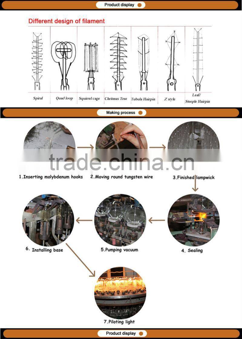 Hot selling CE ROSH 2W-6W E27 LED filament bulb/E14 filament light/candle led light