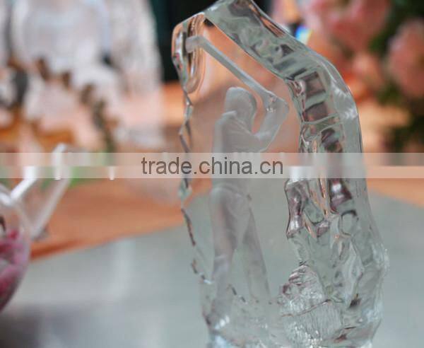 Clear Crystal 3D Laser Engraving For Glof crystal iceberg