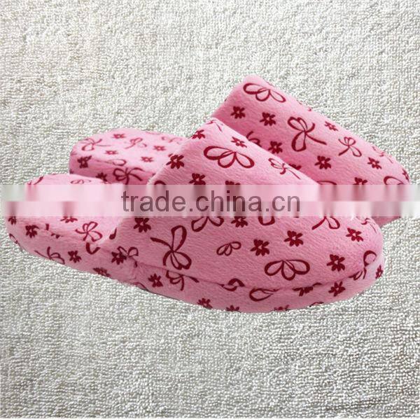 Hot-selling three-color roll plush bow women's winter home indoor slippers soft outsole cotton-padded slippers