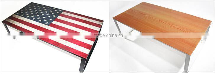 Fashional Retangle Glass Coffee Table With Metal Legs
