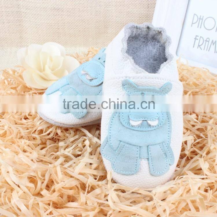 2016 Fancy Baby Prewalker Shoes Fashion Element Hippo F Cow Suede Soft Sole Newborn Baby Crib Shoes