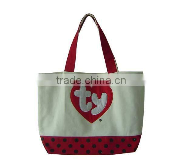 2016 hot new product striped canvas tote bag with rope handles