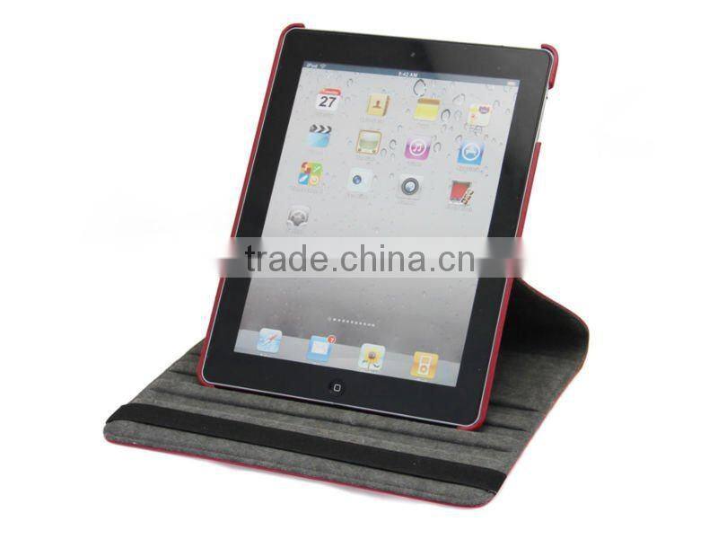 360 degree rotation pu leather case for ipad 2/3