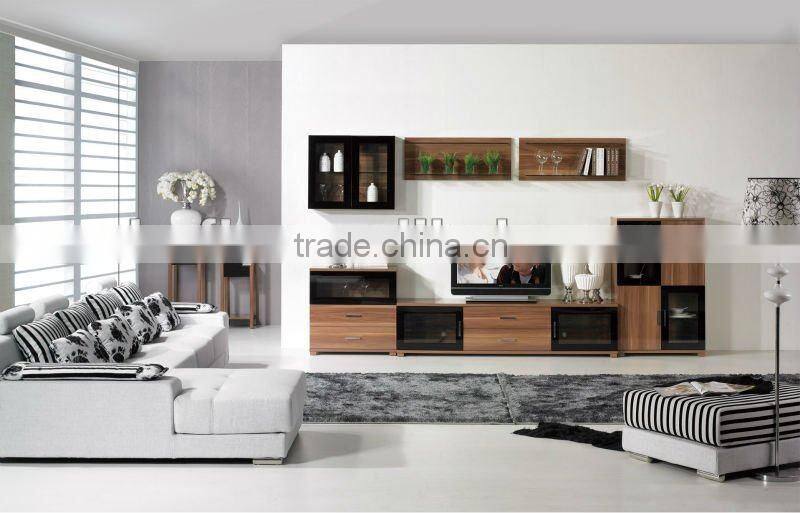 Modern wooden TV cabinet set