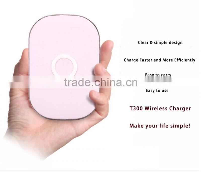 QI Wireless Charger T300 for Galaxy S3/S4, Note 3/Note2, Nokia Lumia 920, LG Nexus 5/4/7 with receiver