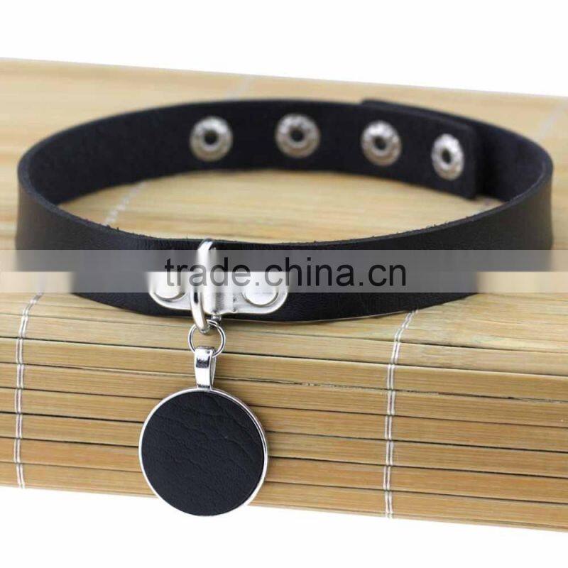 Rock Punk Style Hot Japan Anime Sailor Moon Heart Wings Chocker Leather Necklace Gothic Collar Choker