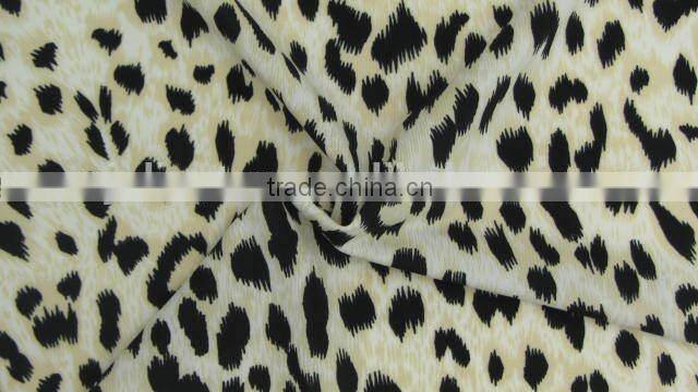 light yellow coffee Leopard pattern polyester milk fiber Spandex print fabrics
