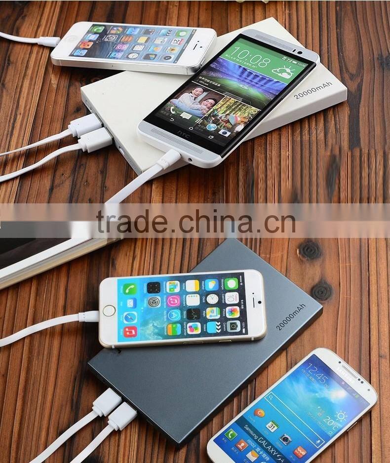 2016 Hot sale Ultra slim Portable power bank 20000mah for Smartphone