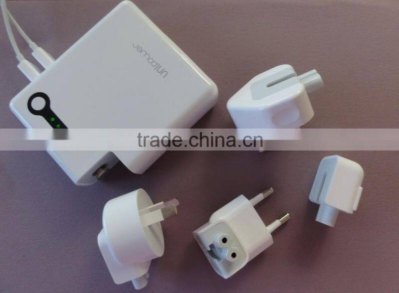 Universal Wall Charger with Battery Power bank travel charger HY-UP015 AC plug 100v to 240v