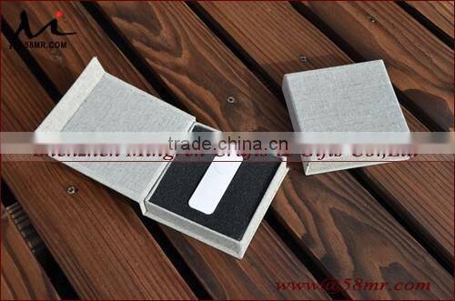 Leather-Paper USB Flash Drive Packaging Gift Box Cover with Window