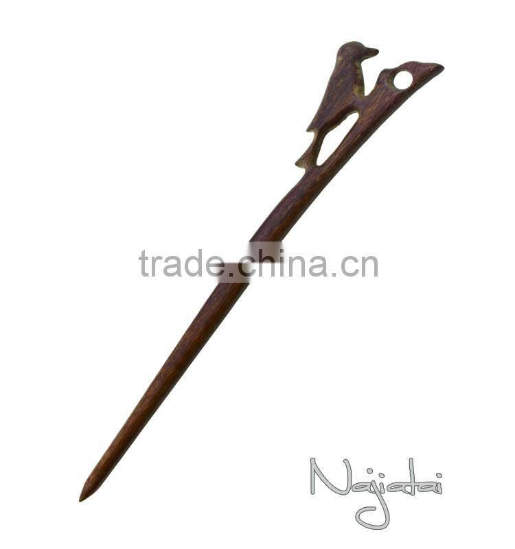 Brown Bird Japanese Magic Vintage Wooden Hair Stick