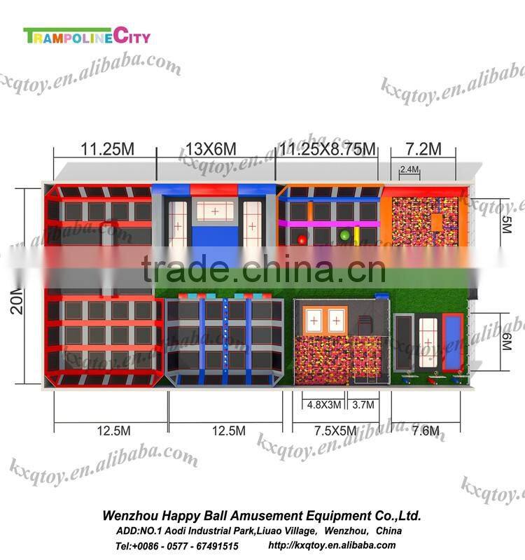 kids and adult trampoline park Can be Customzied,Customized Size big fun play zone trampoline with foam pit,basketball