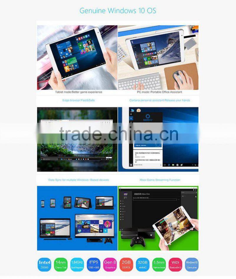 8" Plus Dual Boot Tablet PC Intel Atom 5 Z8300 1.44GHz 2GB 32GB WGA IPS Screen Bluetooth 4.0 HDMI Bluetooth 4.0