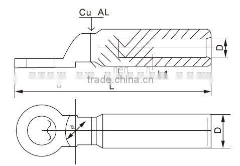 Electrical lug terminator / Cable lugs termination crimp type /power lug terminal DTL2 series