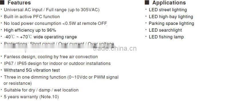 Meanwell hlg-600h-20a ip65 600w 20v 28a led driver 220v
