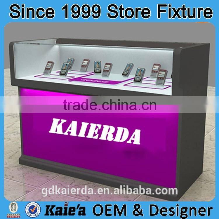 high end MDF glass showcase for phone