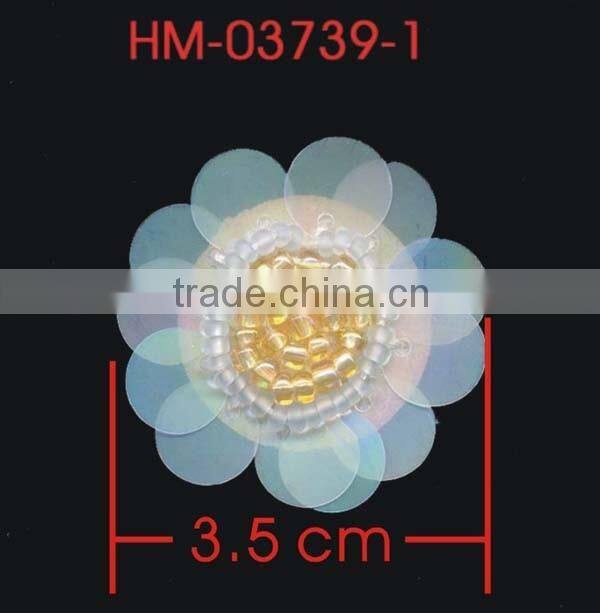 Width 3.5 Centimeter Flower Custom Wholesale Sequin Applique Patches