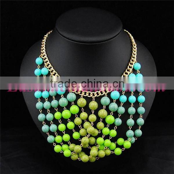 Multi color bead necklace designs/candy color beaded necklace