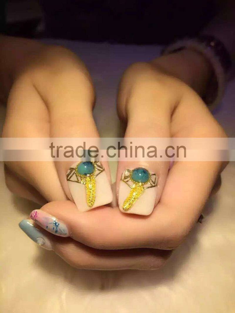 acyrlic turqouise blue resort nail arts Colorful Bead Stone ball neon diy
