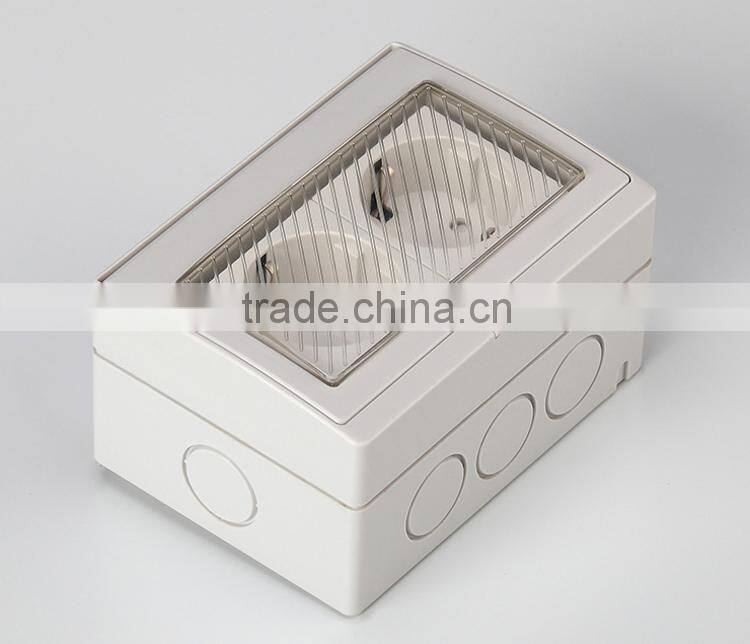 factory price CHENF Two German Socket Mini Waterproof Push Button Switch & Waterproof Push Button Switch(CF-2SR)