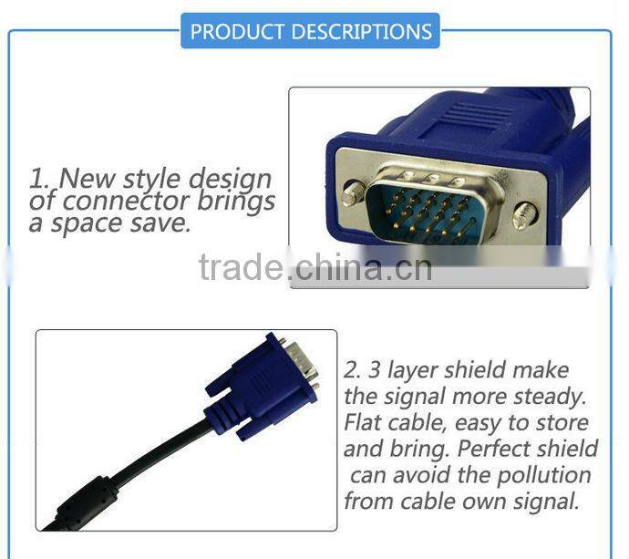 15 pin male to male super monitor vga cord cable