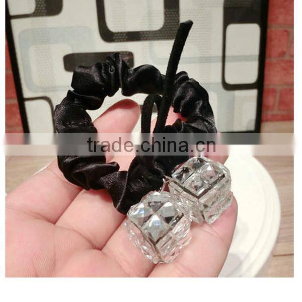 crystal black felt materia bow hair holder, hair tie holder