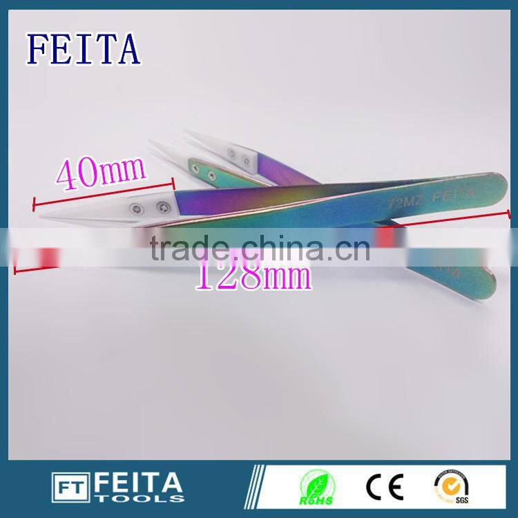 Colorful 72MZ Heat Resistant Ceramic White Tips Brucelles Tweezers for Computer Repair Tools