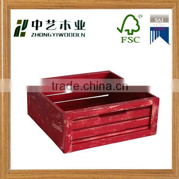 Hot sale customized handmade new design wooden fruit crate used wooden wine crate