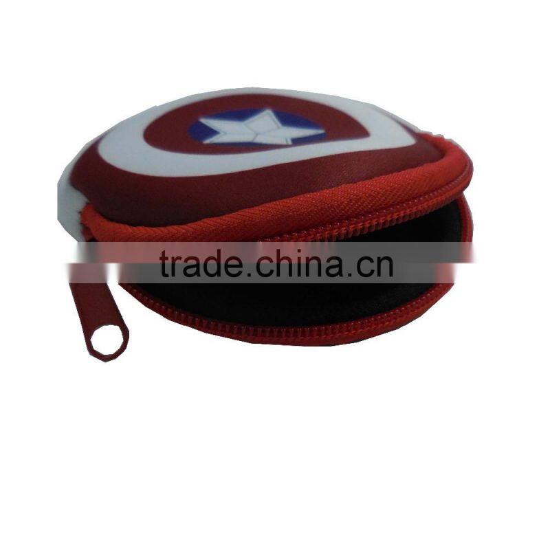 eco-friendly neoprene waterproof mini pouch, round shape wallet/purse handbag, pocket money/keys mini handbag for gift