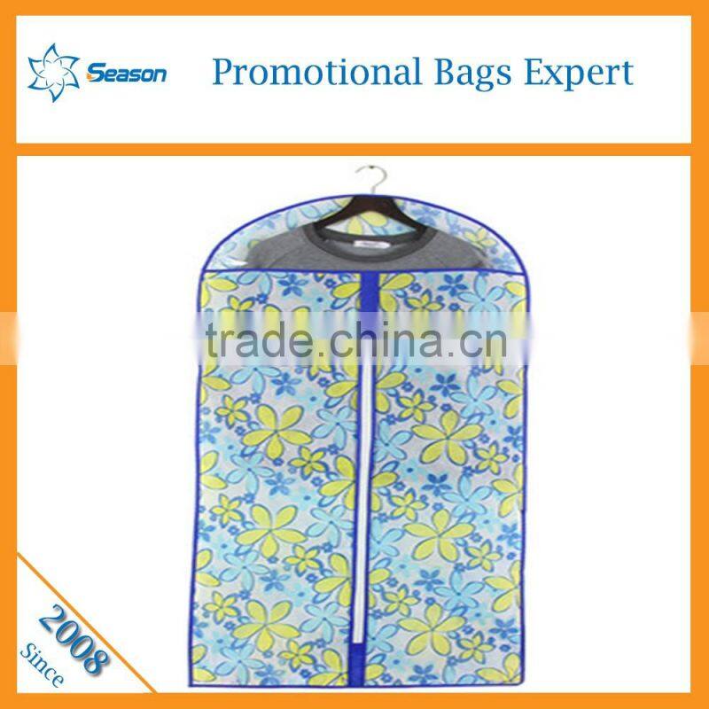 Hottest floral pattern non woven suit cover bag fabric garment bag