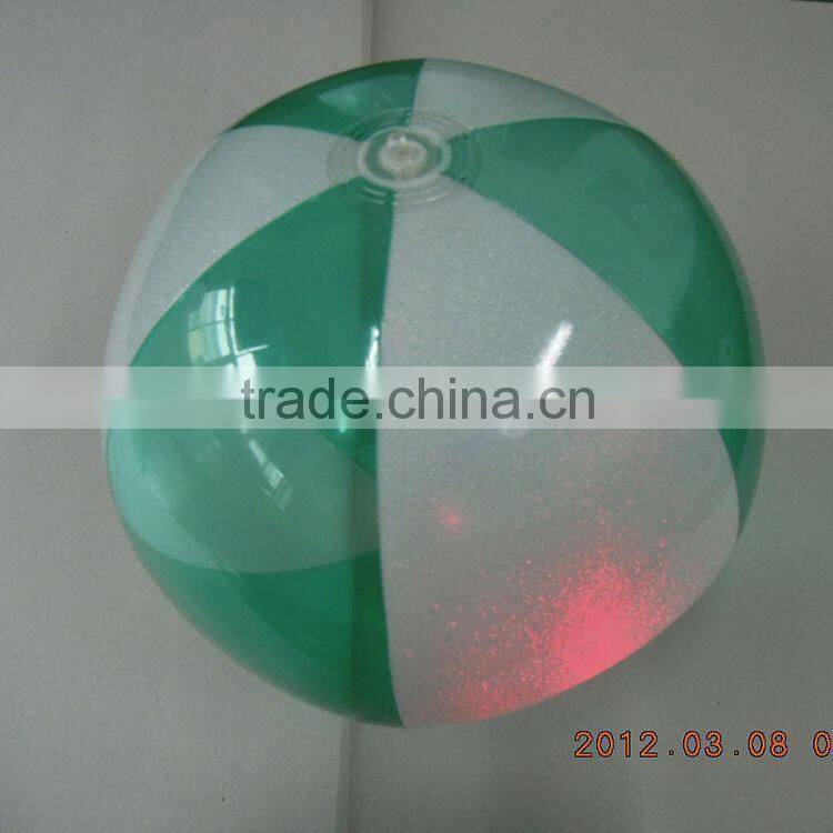colorful inflatable light-up beach ball in blue red green