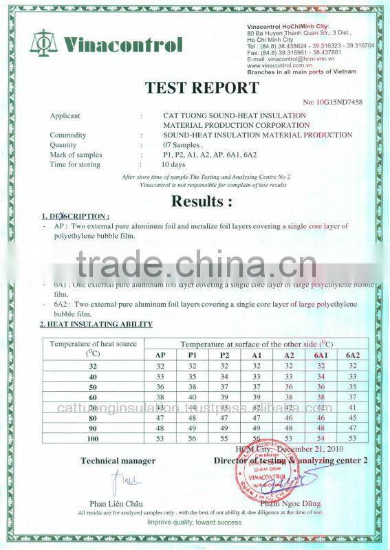 Aluminum foil air bubble insulation for container liner and pallet cover